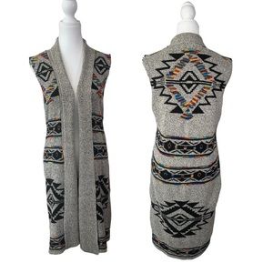 Northern Angel Aztec Cardigan Sweater Size med Boho design multicolor Like New